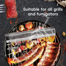 Load image into Gallery viewer, Grilled Meat Chicken Smoker Tube Refillable Wood Chip Cold/Hot Smoking Tube for Grill 5-Hour Slow Smoke Wood Pellet Tube Backyard BBQ Camping