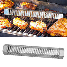 Load image into Gallery viewer, Grilled Meat Chicken Smoker Tube Refillable Wood Chip Cold/Hot Smoking Tube for Grill 5-Hour Slow Smoke Wood Pellet Tube Backyard BBQ Camping