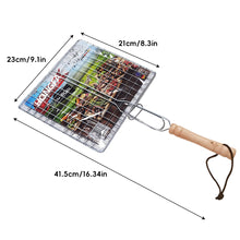 Load image into Gallery viewer, BBQ Clip Grill Basket with Handle Heat-Resistant Foldable Rotating Grill Tray for Chicken Wings Vegetables Shrimp Cooking Accessories