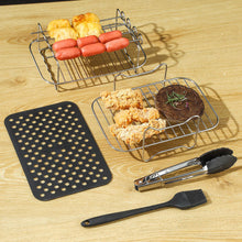 Load image into Gallery viewer, Stainless Steel Steamer Rack for Oven Air fryer Dishwasher-Safe & Stackable Air Fryer Accessories Stackable Rack for Jerky/Fruits Dehydrating/BBQ