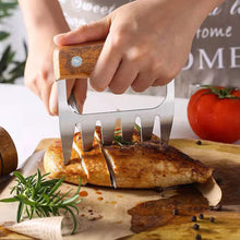 Load image into Gallery viewer, Kitchen Claw BBQ Meat Separator Shredder with Wooden Handle Manual Meat Clamp Roasting Fork Turkey Chicken Kitchen Gadgets Tool