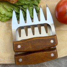 Load image into Gallery viewer, Kitchen Claw BBQ Meat Separator Shredder with Wooden Handle Manual Meat Clamp Roasting Fork Turkey Chicken Kitchen Gadgets Tool