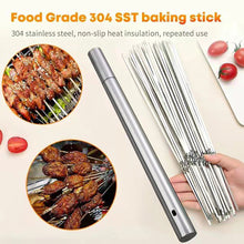 Load image into Gallery viewer, BBQ Needle With Storage Tube Stainless Steel Reusable Satay Skewer Non-Stick Compact Tube Fits Camping Must-Have Picnic Tools