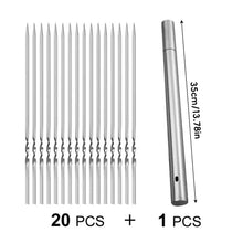 Load image into Gallery viewer, BBQ Needle With Storage Tube Stainless Steel Reusable Satay Skewer Non-Stick Compact Tube Fits Camping Must-Have Picnic Tools