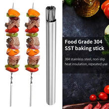 Load image into Gallery viewer, BBQ Needle With Storage Tube Stainless Steel Reusable Satay Skewer Non-Stick Compact Tube Fits Camping Must-Have Picnic Tools