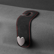 Load image into Gallery viewer, Car Seat Headrest Hooks 2 in 1 Leather Heart Shape Metal Back Hook Purse and Bag Backpack Double Hook Seat Hanger