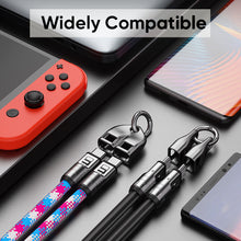 Load image into Gallery viewer, PD240W Phone Lanyard Charge Cable 2 in 1 USB-C to USB-C Super Fast Charge Data Cable Zinc Alloy Head Lanyard Fast Charging Cable