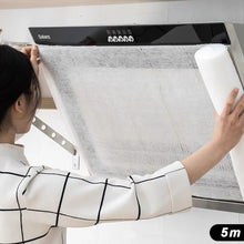 Load image into Gallery viewer, 5/10M Disposable Hood Oil Filter Paper Non-woven Cooker Hood Extractor Fan Filter Kitchen Hood Grease Anti Oil Cotton