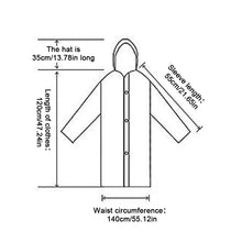 Load image into Gallery viewer, Reusable Poncho Rain Coat with Drawstring Hat and Elastic Sleeves Cuffs Extra Thick Protective Isolation Emergency for Outdoor Activities