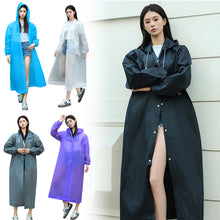 Load image into Gallery viewer, Reusable Poncho Rain Coat with Drawstring Hat and Elastic Sleeves Cuffs Extra Thick Protective Isolation Emergency for Outdoor Activities