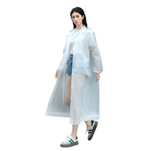 Load image into Gallery viewer, Reusable Poncho Rain Coat with Drawstring Hat and Elastic Sleeves Cuffs Extra Thick Protective Isolation Emergency for Outdoor Activities