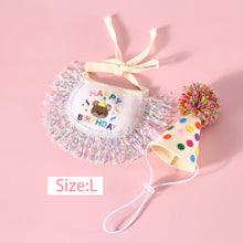 Load image into Gallery viewer, Pet Birthday Celebrate Scarf Cotton Wave Point Saliva Towel Washable Pet Hat Cat Dog Bibs Puppy Kitten Triangle Kerchief Set