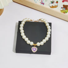 Load image into Gallery viewer, Ellipse Heart Shape Diamond Inlaid Pet Cat Collar Pets Shiny Crystal Collars Footprints Accessories For Kitten Dog Collar Cat Necklace