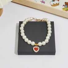 Load image into Gallery viewer, Ellipse Heart Shape Diamond Inlaid Pet Cat Collar Pets Shiny Crystal Collars Footprints Accessories For Kitten Dog Collar Cat Necklace