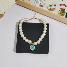 Load image into Gallery viewer, Ellipse Heart Shape Diamond Inlaid Pet Cat Collar Pets Shiny Crystal Collars Footprints Accessories For Kitten Dog Collar Cat Necklace