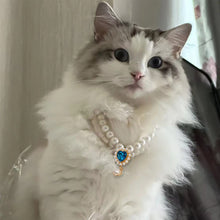 Load image into Gallery viewer, Ellipse Heart Shape Diamond Inlaid Pet Cat Collar Pets Shiny Crystal Collars Footprints Accessories For Kitten Dog Collar Cat Necklace