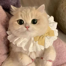 Load image into Gallery viewer, Lace Bowknot Pearl Collar Cat Dog Neckerchief Pet Cats Kitten Dog Puppy String Bib Necklace Necktie Neck Strap Scarf Accessories