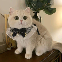 Load image into Gallery viewer, Lace Bowknot Pearl Collar Cat Dog Neckerchief Pet Cats Kitten Dog Puppy String Bib Necklace Necktie Neck Strap Scarf Accessories