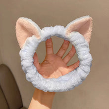 Load image into Gallery viewer, Soft Comfortable Wash Face Headband Cute Cat Coral Plush Hairband Beauty Skincare Yoga Multipurpose Versatile Hair Fixing Headband