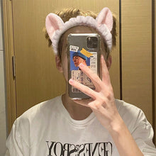 Load image into Gallery viewer, Soft Comfortable Wash Face Headband Cute Cat Coral Plush Hairband Beauty Skincare Yoga Multipurpose Versatile Hair Fixing Headband