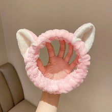 Load image into Gallery viewer, Soft Comfortable Wash Face Headband Cute Cat Coral Plush Hairband Beauty Skincare Yoga Multipurpose Versatile Hair Fixing Headband