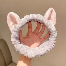 Load image into Gallery viewer, Soft Comfortable Wash Face Headband Cute Cat Coral Plush Hairband Beauty Skincare Yoga Multipurpose Versatile Hair Fixing Headband