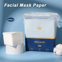 Load image into Gallery viewer, 200PCS Wet Cotton Stretchable Disposable Water Saving Cotton Pad Makeup Removal Cotton Piece Breathable Facial Mask Paper