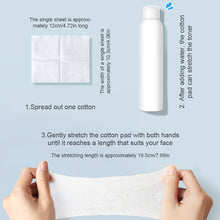 Load image into Gallery viewer, 200PCS Wet Cotton Stretchable Disposable Water Saving Cotton Pad Makeup Removal Cotton Piece Breathable Facial Mask Paper