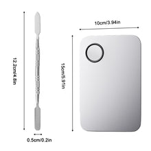 Load image into Gallery viewer, Stainless Steel Makeup Mixing Palette Foundation Spatula Makeup MixingTray Nail Art Palet Beauty Tools