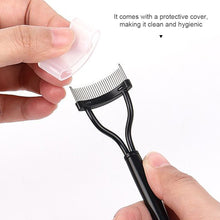 Load image into Gallery viewer, 1pc Eyelash Comb Lash Makeup Eyelash Separator Eyebrow Grooming Brush Tool with Transparent Case Curved Design Fit the Eye Shape