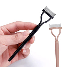 Load image into Gallery viewer, 1pc Eyelash Comb Lash Makeup Eyelash Separator Eyebrow Grooming Brush Tool with Transparent Case Curved Design Fit the Eye Shape