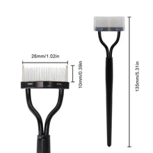 Load image into Gallery viewer, 1pc Eyelash Comb Lash Makeup Eyelash Separator Eyebrow Grooming Brush Tool with Transparent Case Curved Design Fit the Eye Shape