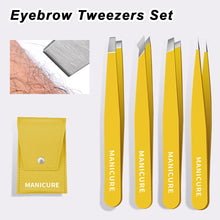 Load image into Gallery viewer, 2/4Pcs Beauty Tools Eyebrow Tweezer Set Stainless Steel Hair Removal Clip for Facial Hair Eyelash Eyebrows Tweezer Professional Beginners