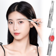 Load image into Gallery viewer, Portable Led Stainless Steel Eyebrow Tweezers Eyebrow Hair Remove Tweezer With LED Light Makeup Tool