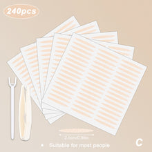 Load image into Gallery viewer, 240Pcs Double Fold Eyelid Tape Sticker Lace Nature Clear Beige Stripe Self-adhesive Natural Eye Makeup Make Up With Tool