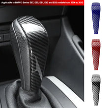 Load image into Gallery viewer, Car Gear Shift Knob Sticker Trim for BMW 3Series E87 E90 E91 E92 E93 E84 2006-2012 Carbon Fiber Decoration Cover Accessories