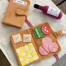 Load image into Gallery viewer, Interactive Pet Snuffle Mat Cute Food Menu with Hidden Pockets Ringing Paper Self-Entertainment Slow Feeder Indoor Dog Boredom Buster Mat