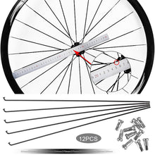 Load image into Gallery viewer, 12PCS Bicycle Spokes with Nipples 45# Anti-Rust Steel Wheel Steel Wire Strip Bicycle Repair Parts