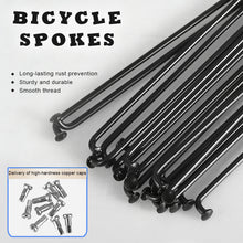 Load image into Gallery viewer, 12PCS Bicycle Spokes with Nipples 45# Anti-Rust Steel Wheel Steel Wire Strip Bicycle Repair Parts