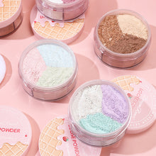 Load image into Gallery viewer, Flour Powder Honey Powder Oil Control Makeup Powder Matte Fog Brightening Face Repairing Powder Three Color Blush Powder