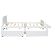 Load image into Gallery viewer, Twin Bed with Footboard Bench,2 drawers,White