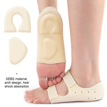Load image into Gallery viewer, Foot Arch and Heel Protection Cover Shock Absorption Foot Protection Crack Prevention Height Correction Flat Arch Support Insole