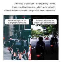 Load image into Gallery viewer, Bicycle Intelligent Sensor Brake Taillight Waterproof And Anti-Theft Remote Control Steering Warning Light Type-C Charging