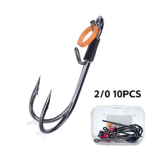 Load image into Gallery viewer, 10PCS/Box High-Carbon Steel Double-Hook Live Shrimp Hooks Anti-Disengagement Hook With Barbs Fishing Gear
