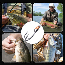 Load image into Gallery viewer, 10PCS/Box High-Carbon Steel Double-Hook Live Shrimp Hooks Anti-Disengagement Hook With Barbs Fishing Gear