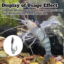 Load image into Gallery viewer, 10PCS/Box High-Carbon Steel Double-Hook Live Shrimp Hooks Anti-Disengagement Hook With Barbs Fishing Gear