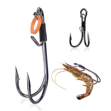 Load image into Gallery viewer, 10PCS/Box High-Carbon Steel Double-Hook Live Shrimp Hooks Anti-Disengagement Hook With Barbs Fishing Gear