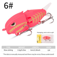 Load image into Gallery viewer, 1PC 6.5G/6CM Lure Double-Hook Slow-Sinking Bionic Shark Bait Multi-Section Micro Pencil Bait For Bass And Topmouth Culter