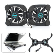 Load image into Gallery viewer, USB Mini Laptop Fan Stand Notebook Foldable Folding Fan Cooler Notebook Cooling Pad Radiator Cooler Master Computer Accessories