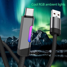 Load image into Gallery viewer, RGB Fast Charging Cable 100W 6A USB Type C Charge Cable with RGB Ambient Light